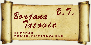 Borjana Tatović vizit kartica